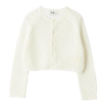 Il Gufo Cardigan Tinta Unita Traforato per Bambina P25GF440EM109X PANNA IL GUFO 