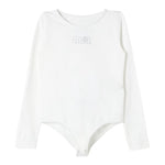 MAISON MARGIELA body tinta unita girocollo con stampa Bianco per Bambina M60662 BIANCO MAISON MARGIELA 