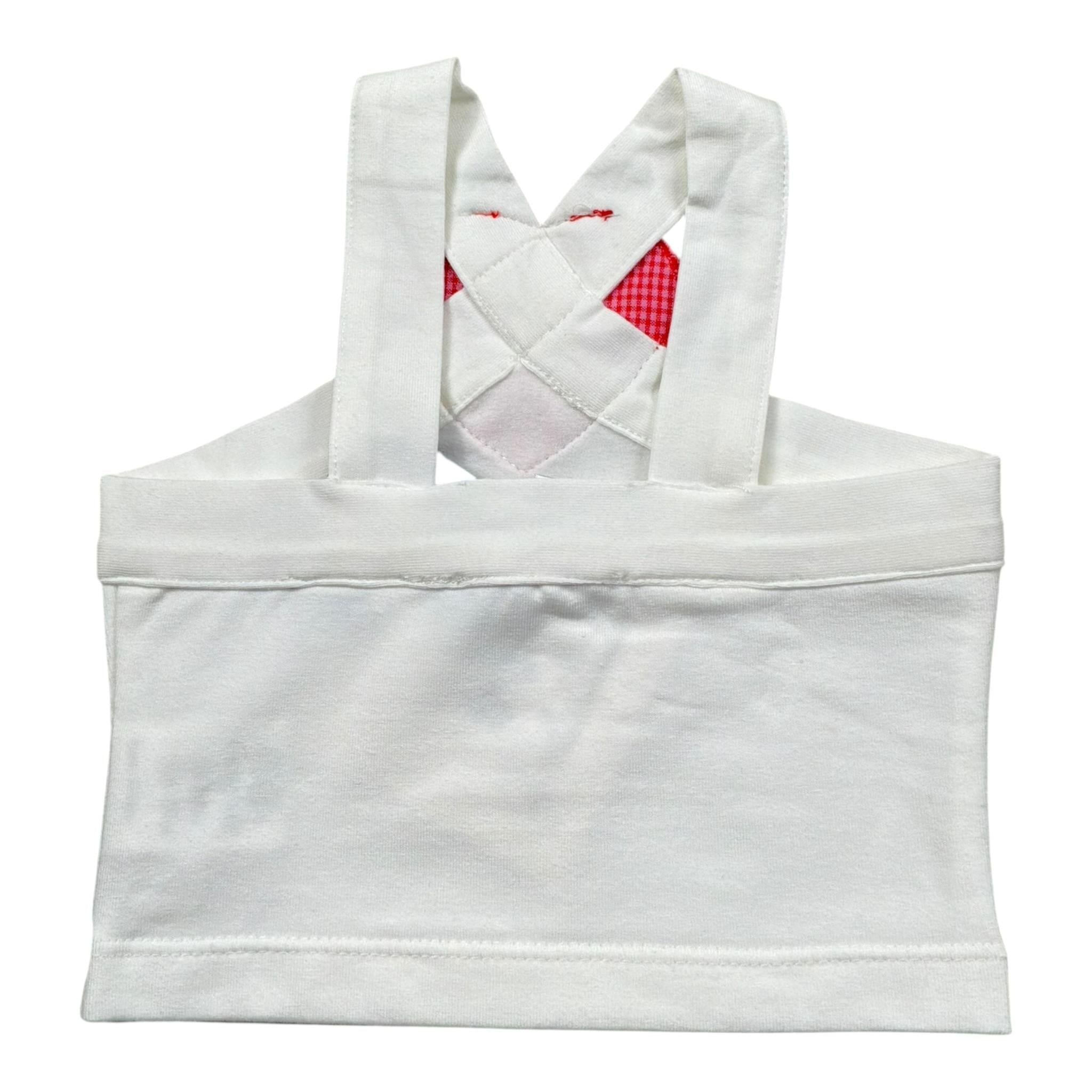 Piccola Ludo Top Tinta Unita con Applicazione per Neonata BS10WB001N BIANCO PICCOLA LUDO 