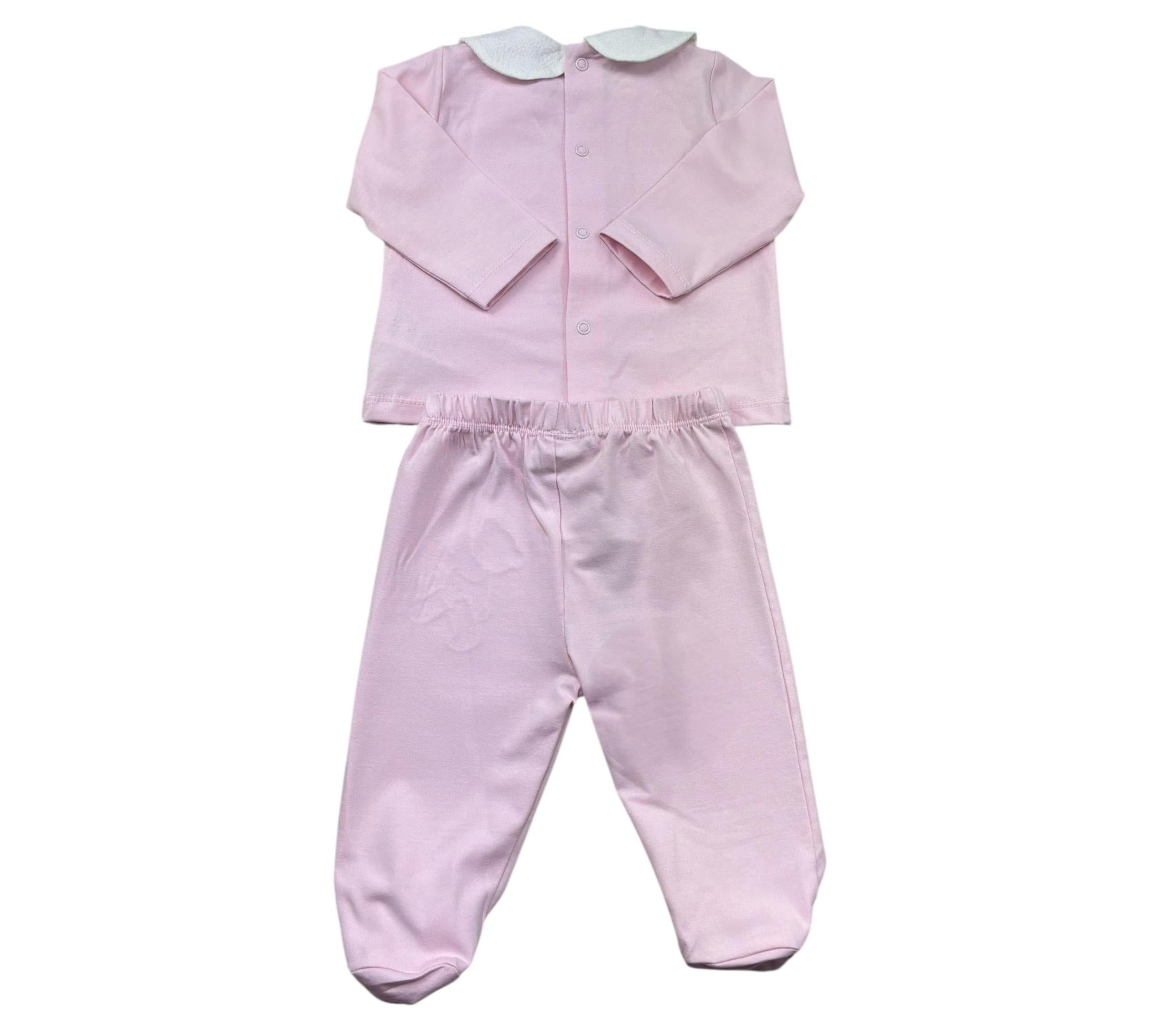 Le Bebe Completo 2 Pezzi Shirt-Ghettina Tinta Unita per Neonata LBG6298 ROSA LE BEBE 