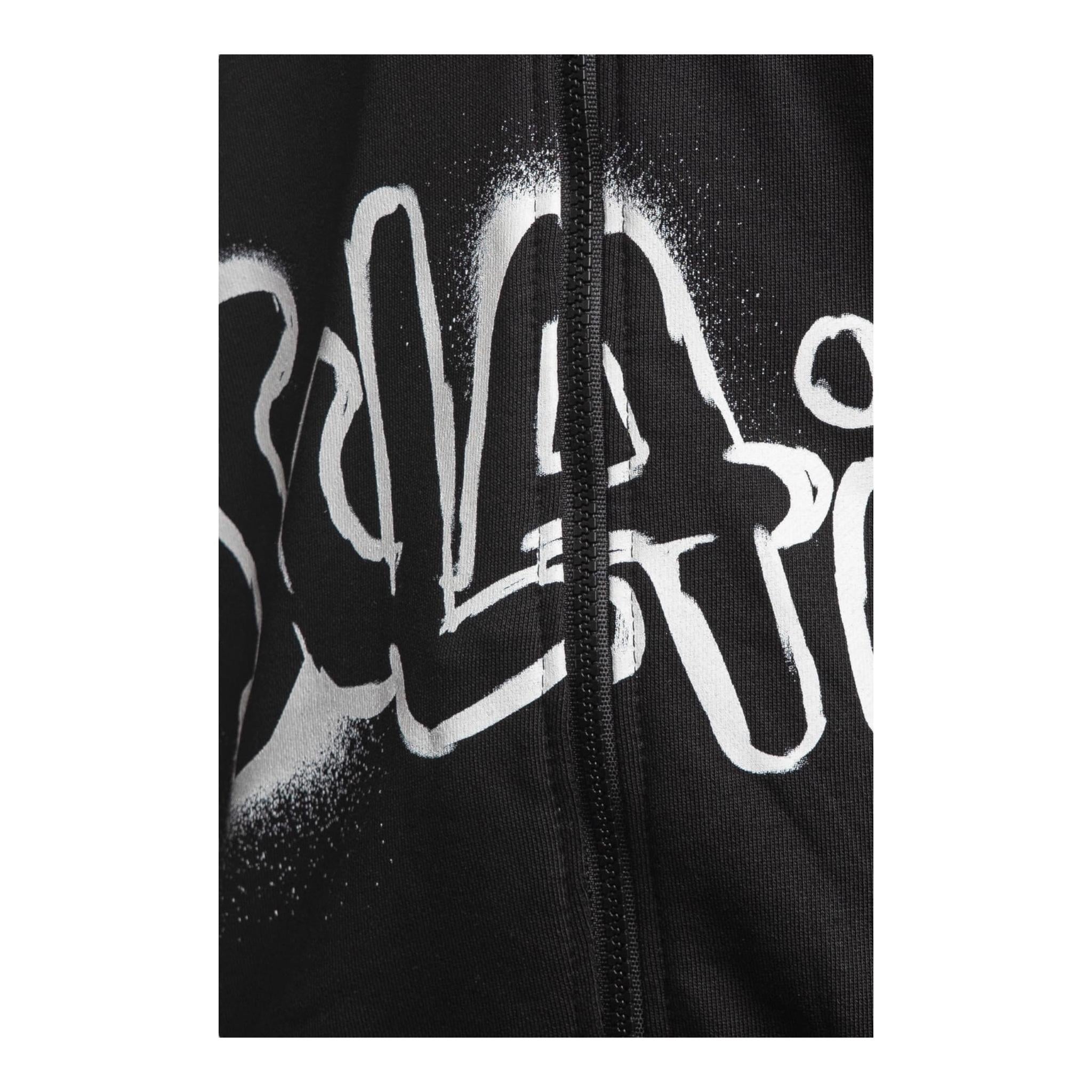 DISCLAIMER felpa con zip e cappuccio tinta unita con stampa logo Nero per Bambino 24IDK58010 NERO DISCLAIMER 