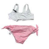 Chiara Ferragni 2-teiliges zweifarbiges Bandeau-Slip-Kostüm weiß/pink für Mädchen