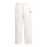 Dou Dou Pantalone Tinta Unita con Logo per Bambina DW6P71 PANNA DOU DOU 