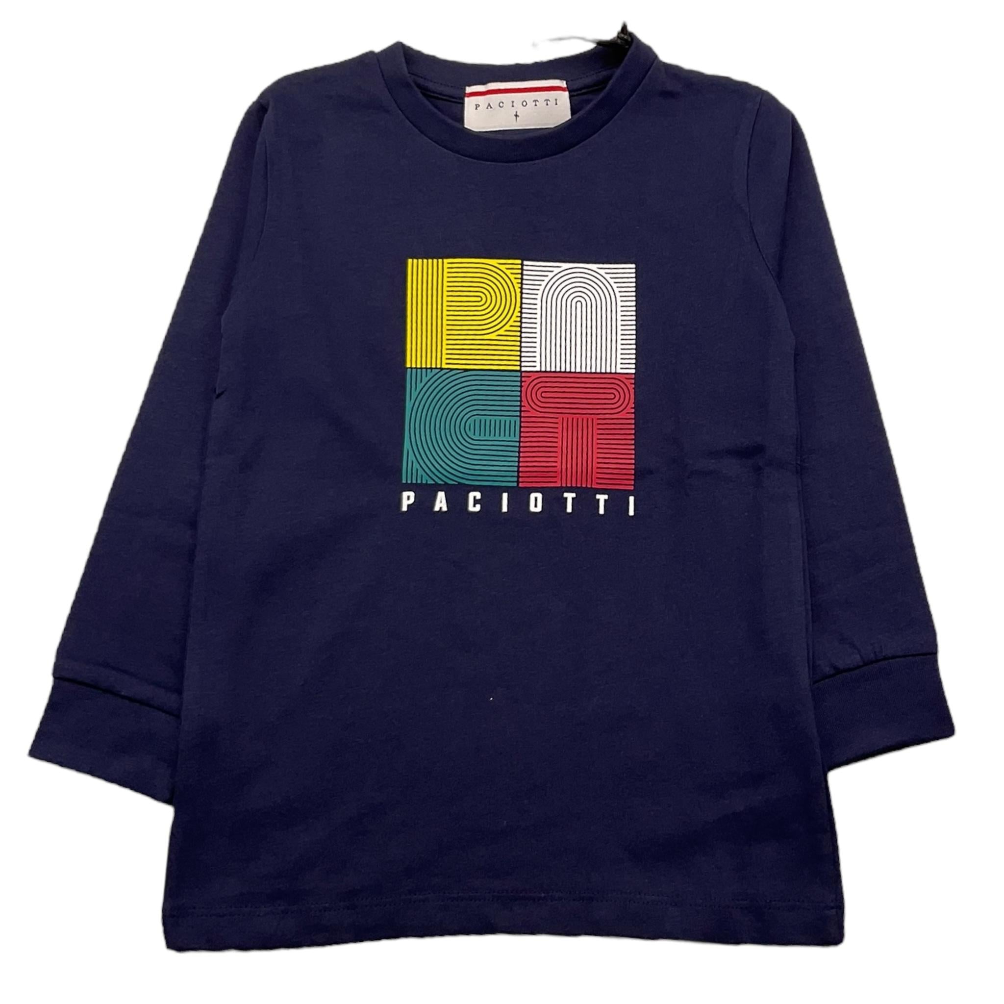 CESARE PACIOTTI shirt girocollo tinta unita con stampa in contrasto Blu per Bambino TSP5318B BLU CESARE PACIOTTI 