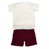 Daniele Alessandrini 2-teiliges Set T-Shirt-Bermuda Weiß/Bordeaux für Neugeborene