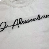 DANIELE ALESSANDRINI maglia girocollo tinta unita con stampa Bianco per Bambino 1231W00049X BIANCO DANIELE ALESSANDRINI 