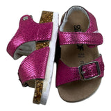 Colors Of California Einfarbige Sandalen mit Schnallenverschluss Fuchsia für Baby Mädchen