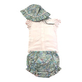 Tartine Et Chocolat Kompletter Bodysuit-Coulotte-Mütze Rosa Für Neugeborene