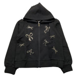LIU JO felpa con zip e cappuccio tinta unita con brillantini Nero per Bambina KF4109JX NERO LIU JO 