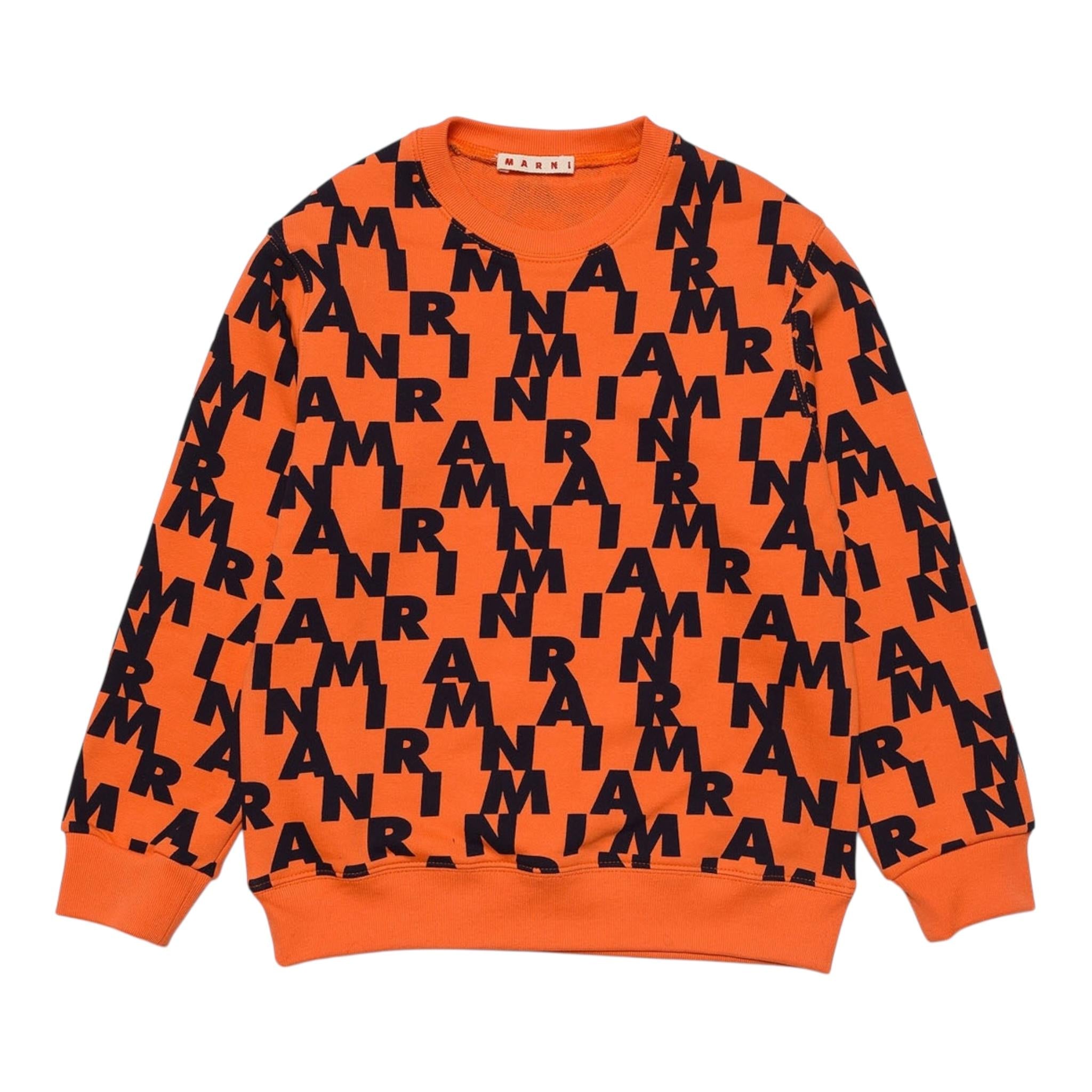 MARNI felpa chiusa girocollo tinta unita con logo in contrasto Arancione per Bambino M00929 ARANCIONE MARNI 