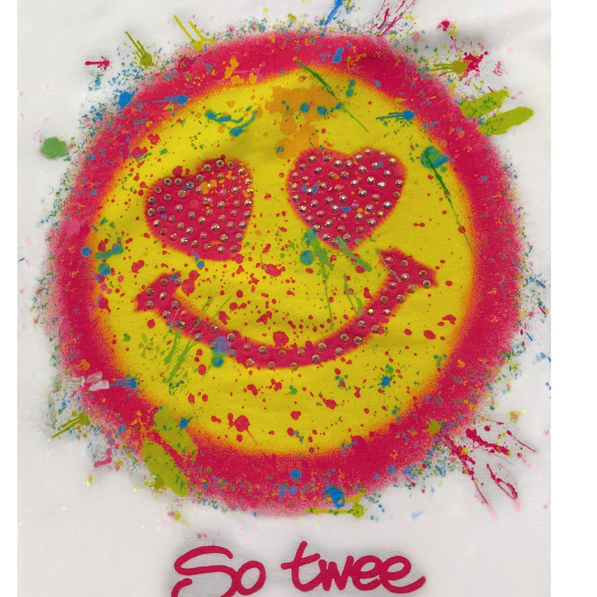 So Twee By Miss Grant T-Shirt Girocollo Tinta Unita con Brillantini per Bambina ST0057 BIANCO SO TWEE BY MISS GRANT 