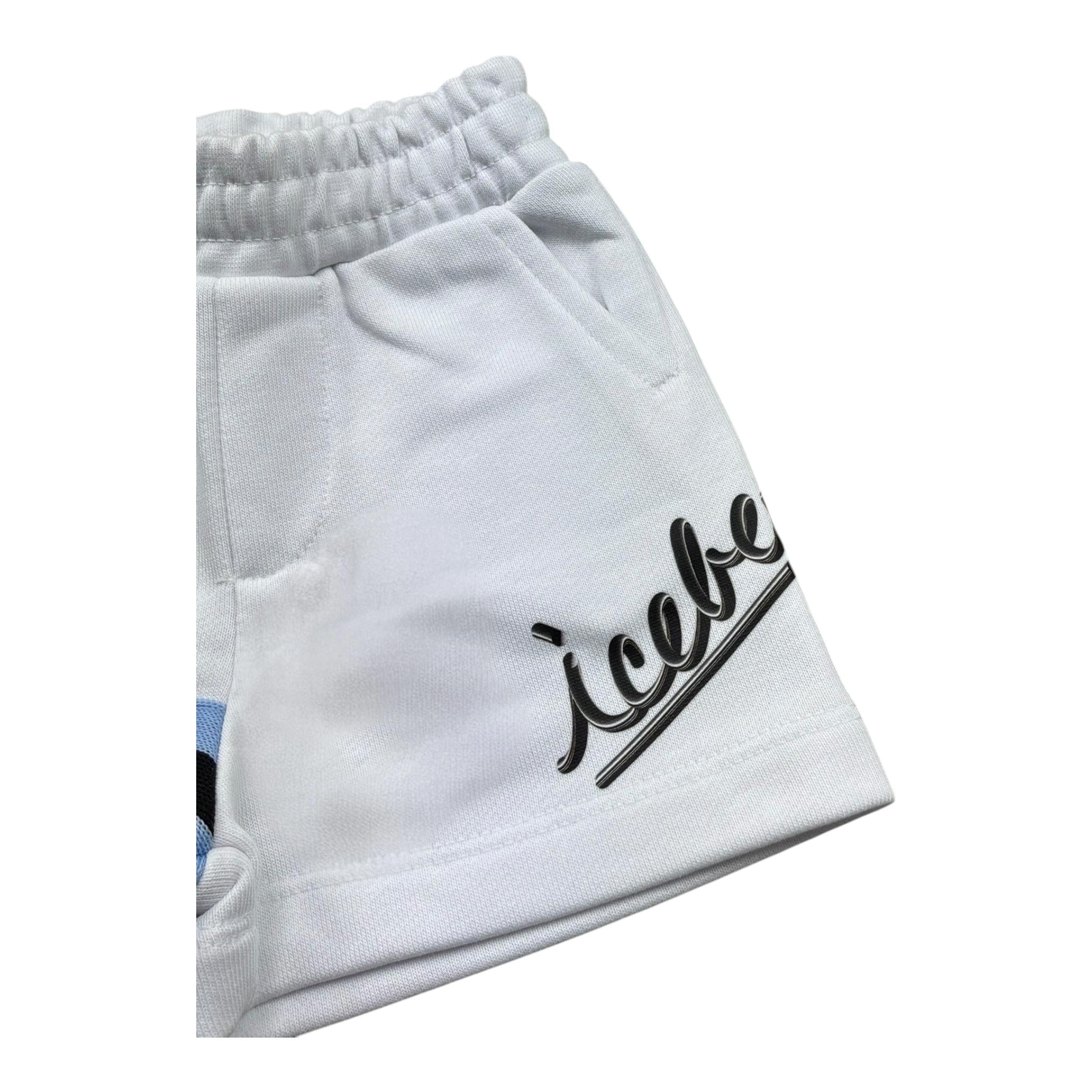 Iceberg Bermuda Felpa Tinta Unita con Stampa per Neonato BFICE5101B BIANCO ICEBERG 