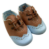 Marlu' Zweifarbige Schuhe mit Schnürsenkeln Braun/Blau für Neugeborene