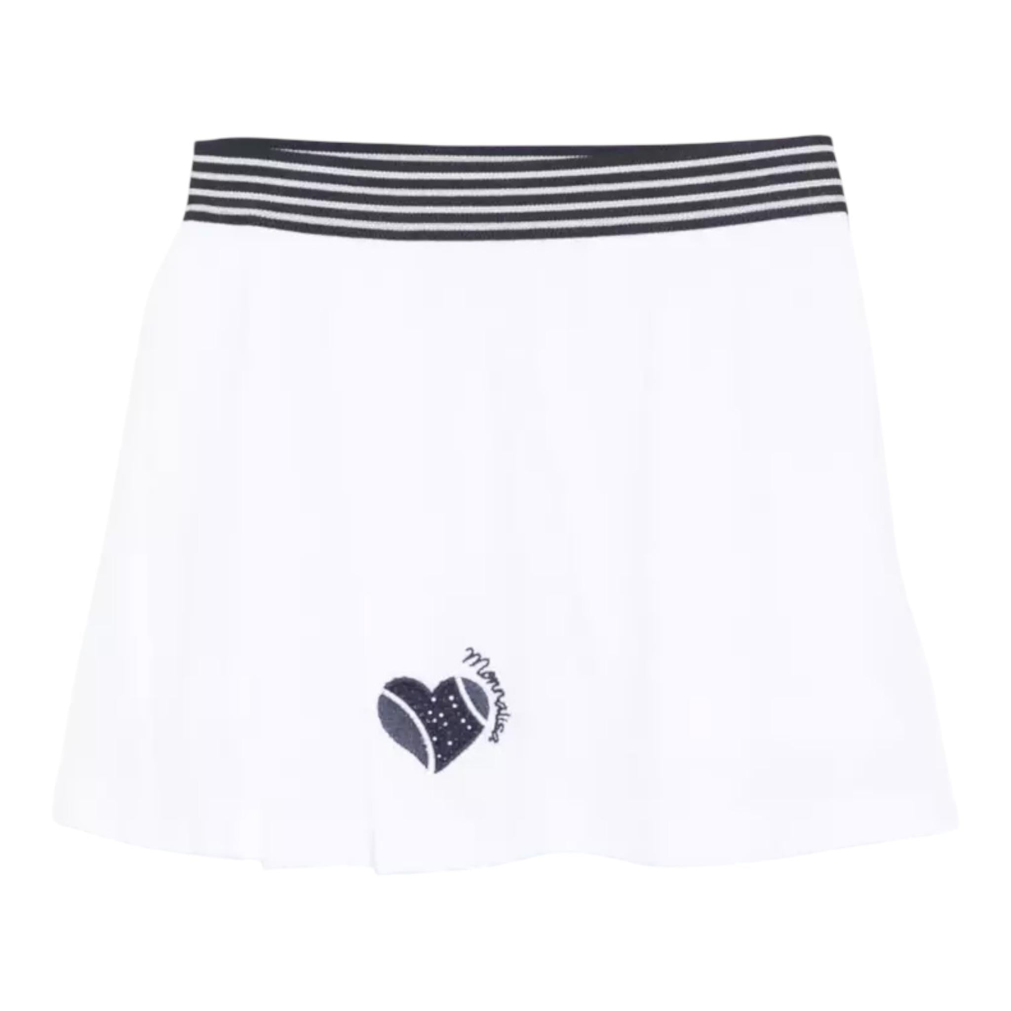 Monnalisa Short Modello Gonna Tinta Unita con Stampa per Bambina 19E700 BIANCO MONNALISA 
