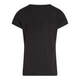 Calvin Klein Einfarbiges T-Shirt mit Rundhalsausschnitt und Print Schwarz für Mädchen