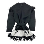 PATRIZIA PEPE cardigan tinta unita con frange Bianco/nero per Bambina 7K0045X BIANCO/NERO PATRIZIA PEPE 