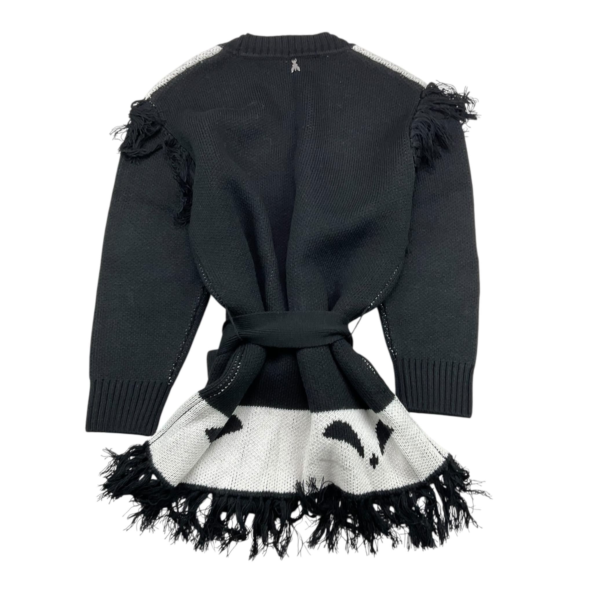 PATRIZIA PEPE cardigan tinta unita con frange Bianco/nero per Bambina 7K0045X BIANCO/NERO PATRIZIA PEPE 
