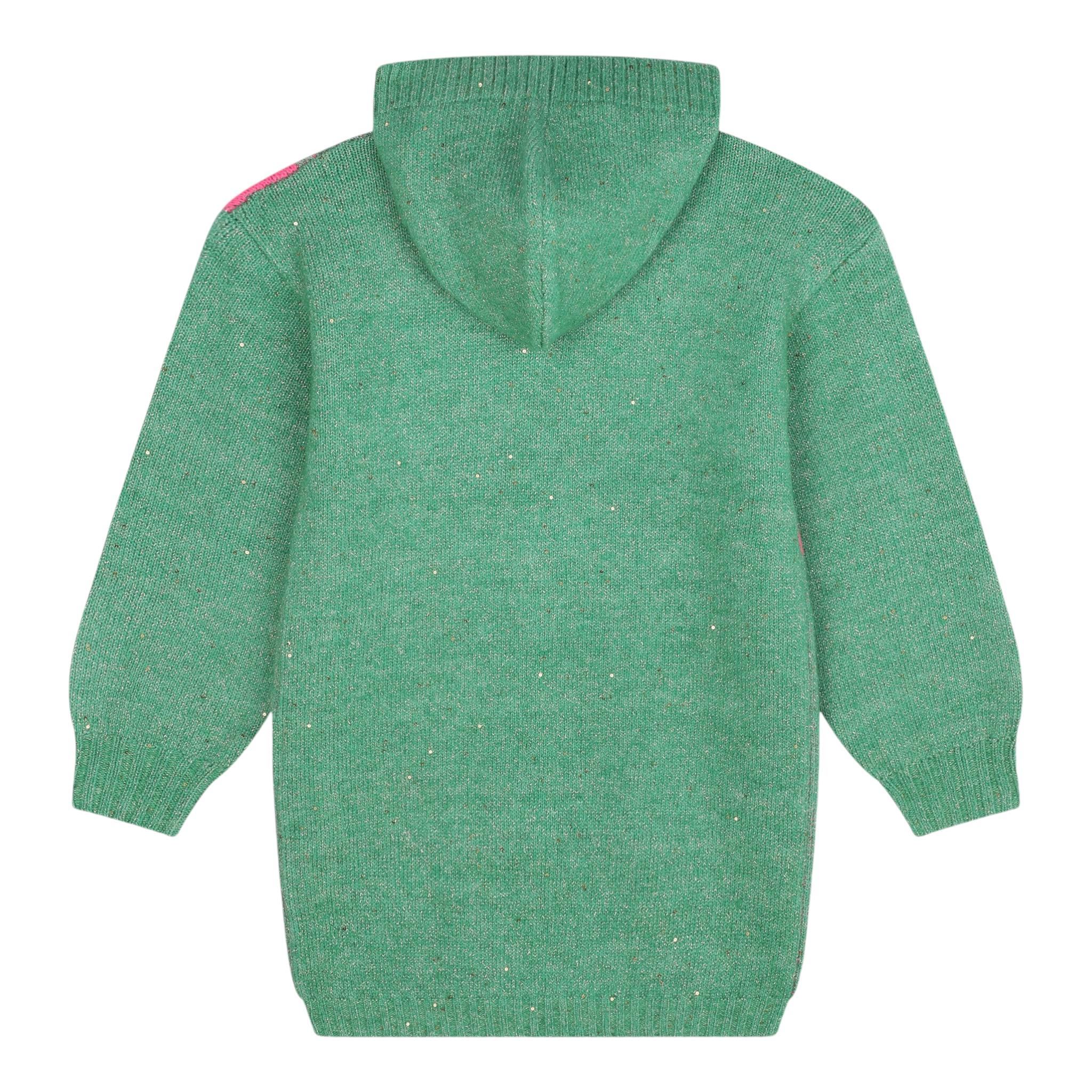 BillIEBLUSH abito tinta unita con cappuccio manica lunga e stampa Verde per Bambina U20512 VERDE BillIEBLUSH 