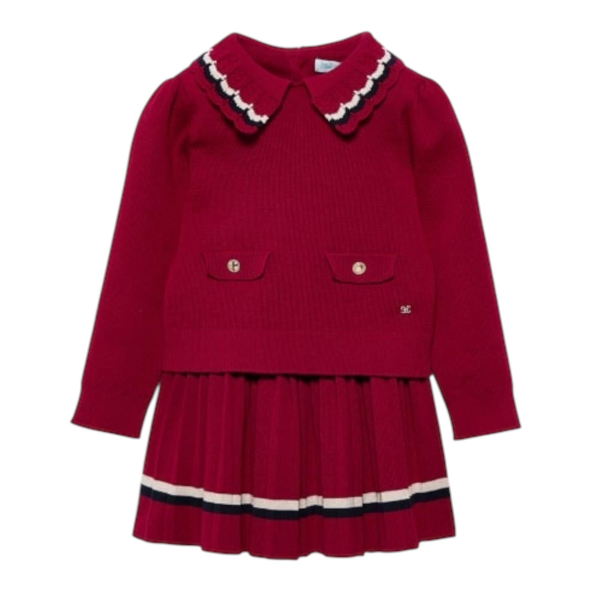 ABEL & LULA completo 2pz tinta unita maglia-gonna Bordeaux per Bambina 5548 BORDEAUX ABEL & LULA 