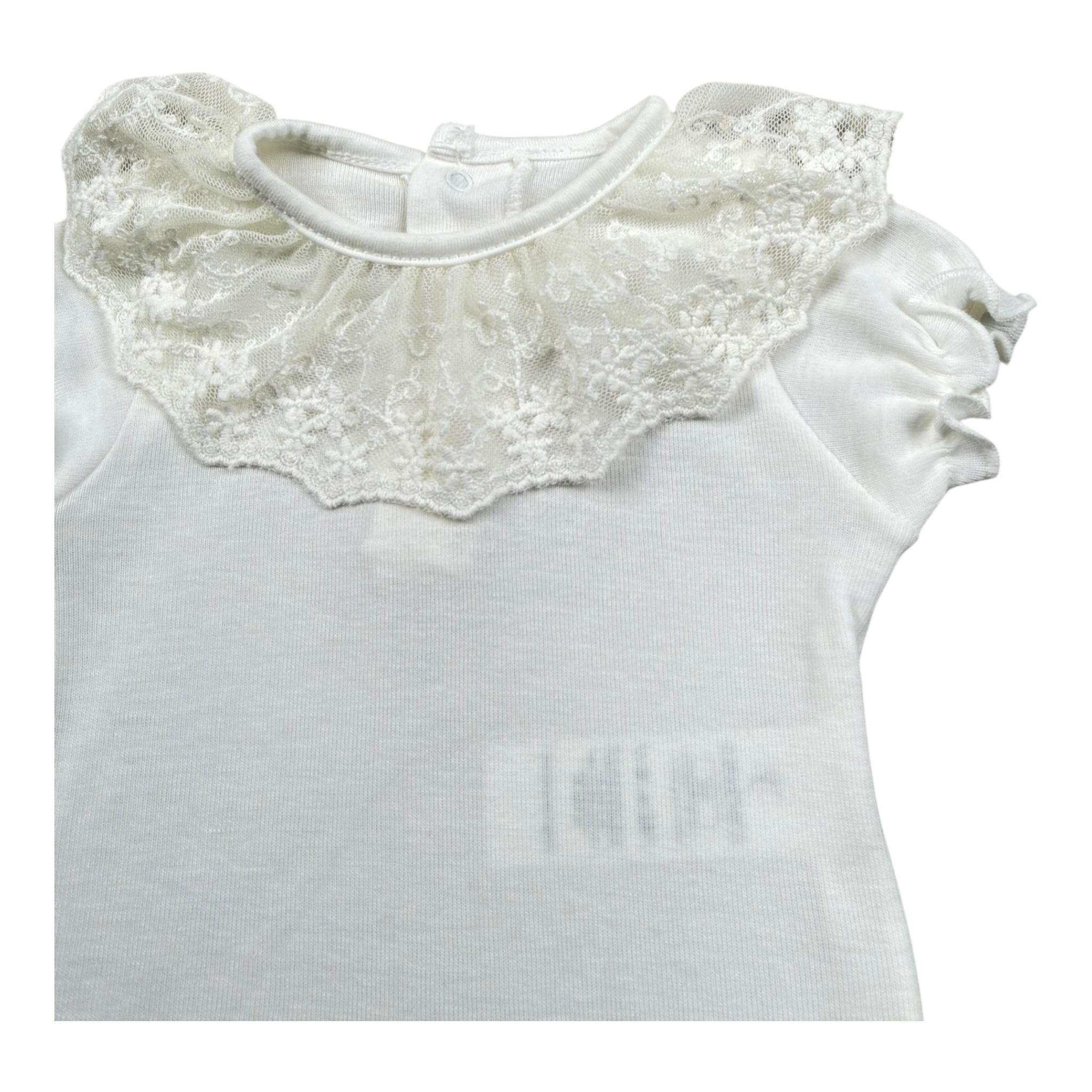 Calamaro Body Tinta Unita con Ricami per Neonata EIIEIEI BIANCO CALAMARO 