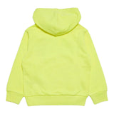Diesel Kapuzenpullover einfarbig mit Kontrastdruck fluoreszierendes Gelb für Jungen