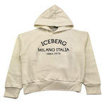 ICEBERG felpa chiusa con cappuccio tinta unita con stampa logo Bianco per Bambina MFICE5336JXXX BIANCO ICEBERG 