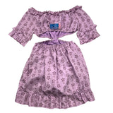 Minimo – Halbarm-Kleid mit einfarbiger San Gallo-Spitze in Lila für Mädchen