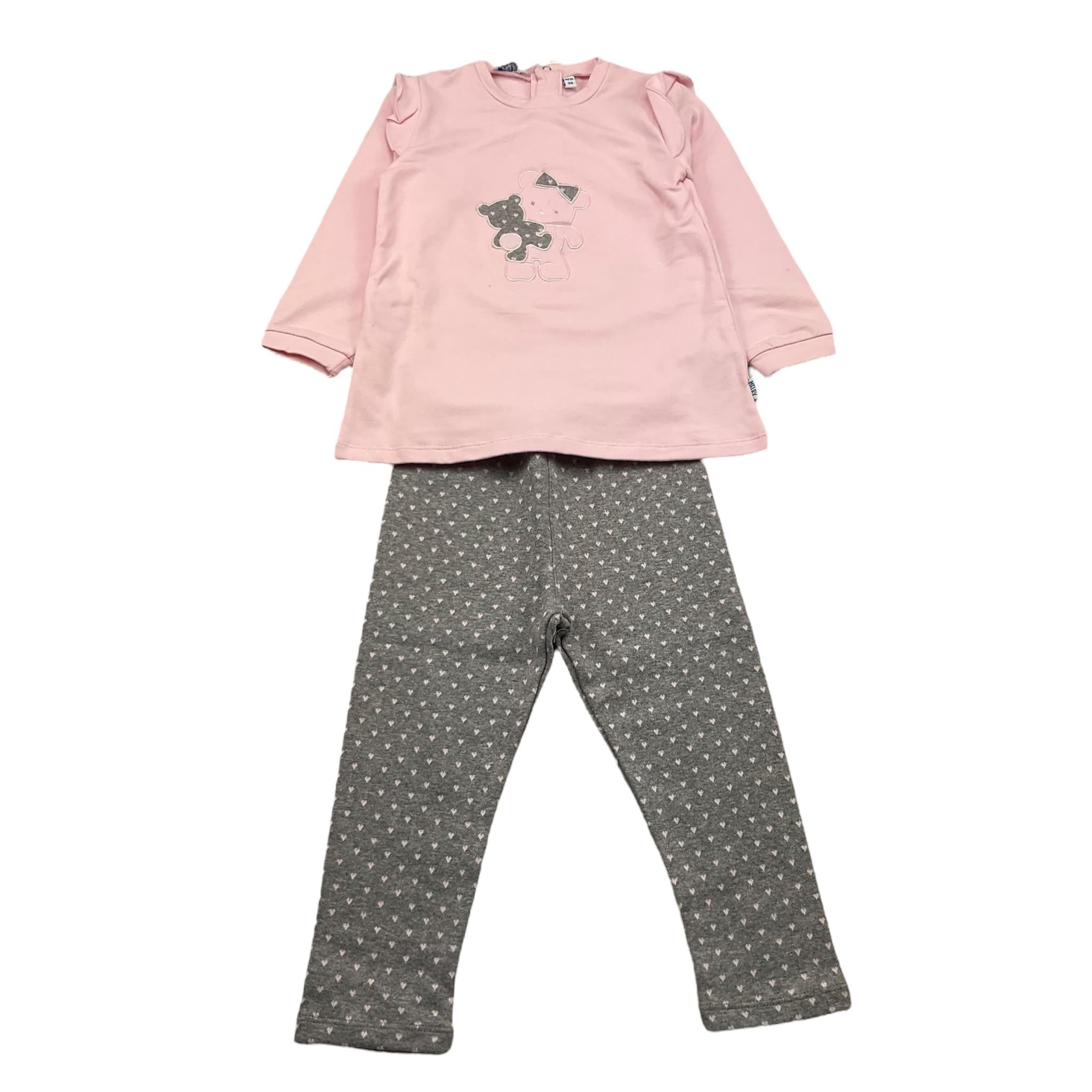 MELBY completo 2 pezzi shirt-leggin Rosa/grigio per Neonata 21K0191 ROSA/GRIGIO MELBY 