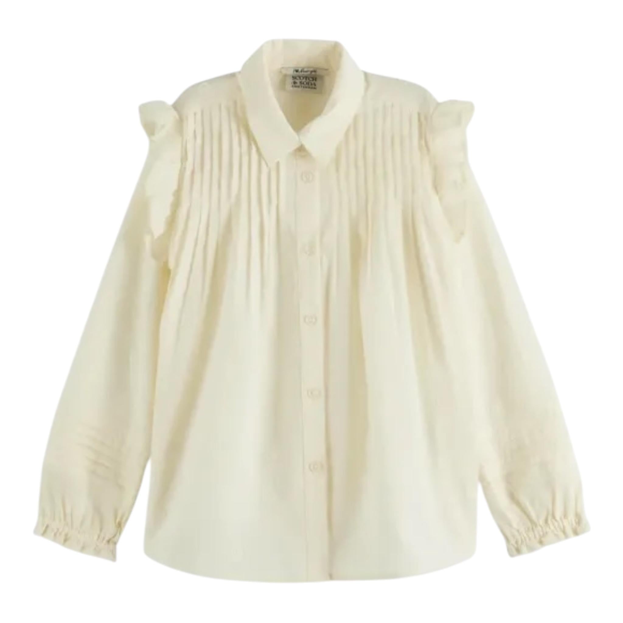 Scotch & Shrunk Camicia Tinta Unita con Ricami per Bambina 179329 AVORIO SCOTCH & SHRUNK 