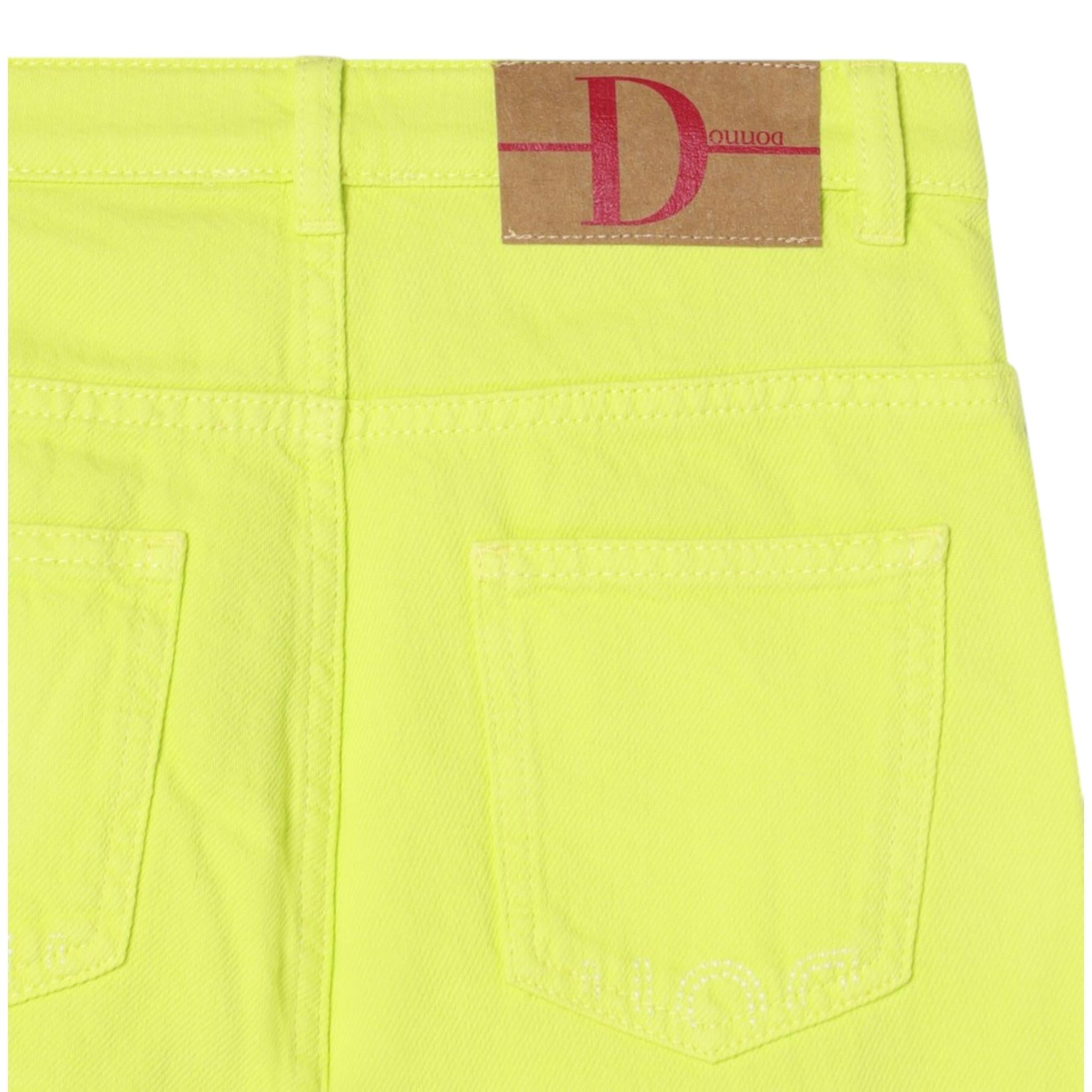 Dou Dou Jeans Tinta Unita Modello Palazzo per Bambina DW6P10X VERDE DOU DOU 