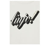 Liu Jo T-Shirt Girocollo Tinta Unita con Paillettes per Bambina GA5018XXX BIANCO LIU JO 