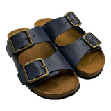 Gallucci Einfarbiger Slipper mit Schnalle und kontrastierender Sohle Blau für Kinder