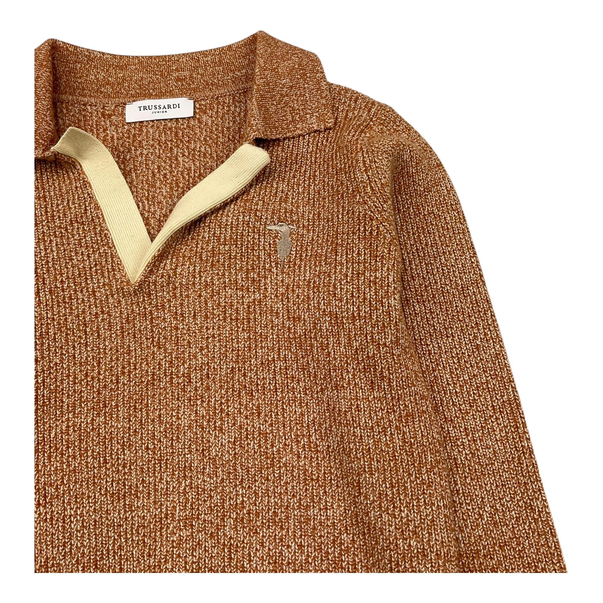 TRUSSARDI polo in maglia tinta unita Arancione per Bambina TBA25040 ARANCIONE TRUSSARDI 