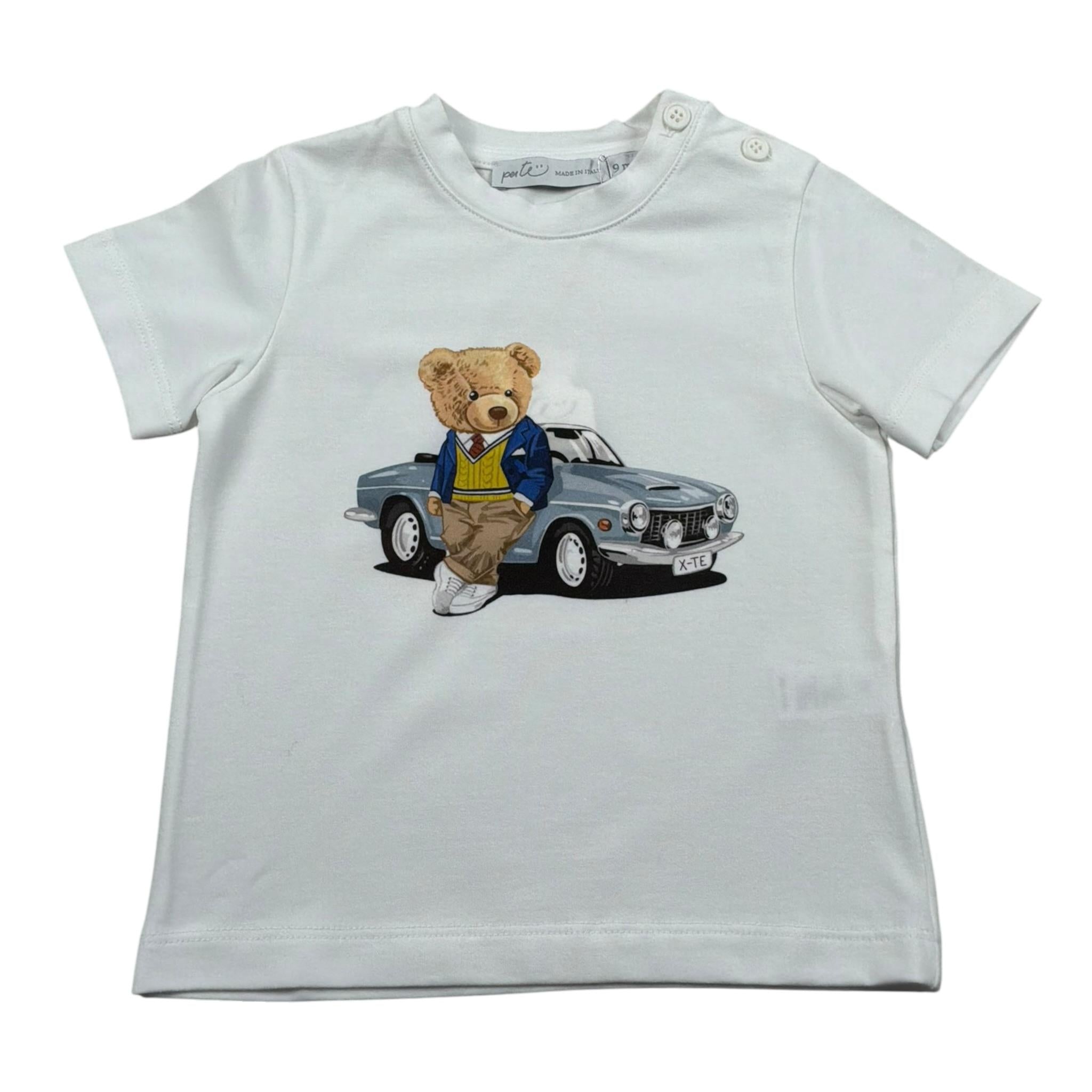 Per Te T-Shirt Girocollo tinta unita Cn Stampa Bianco per Neonato 34176 BIANCO PER TE 