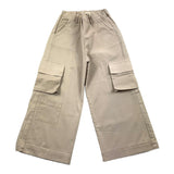 Zhoe &amp; Tobiah Einfarbige Hose mit Taschen und verstellbarer Taille Beige für Mädchen