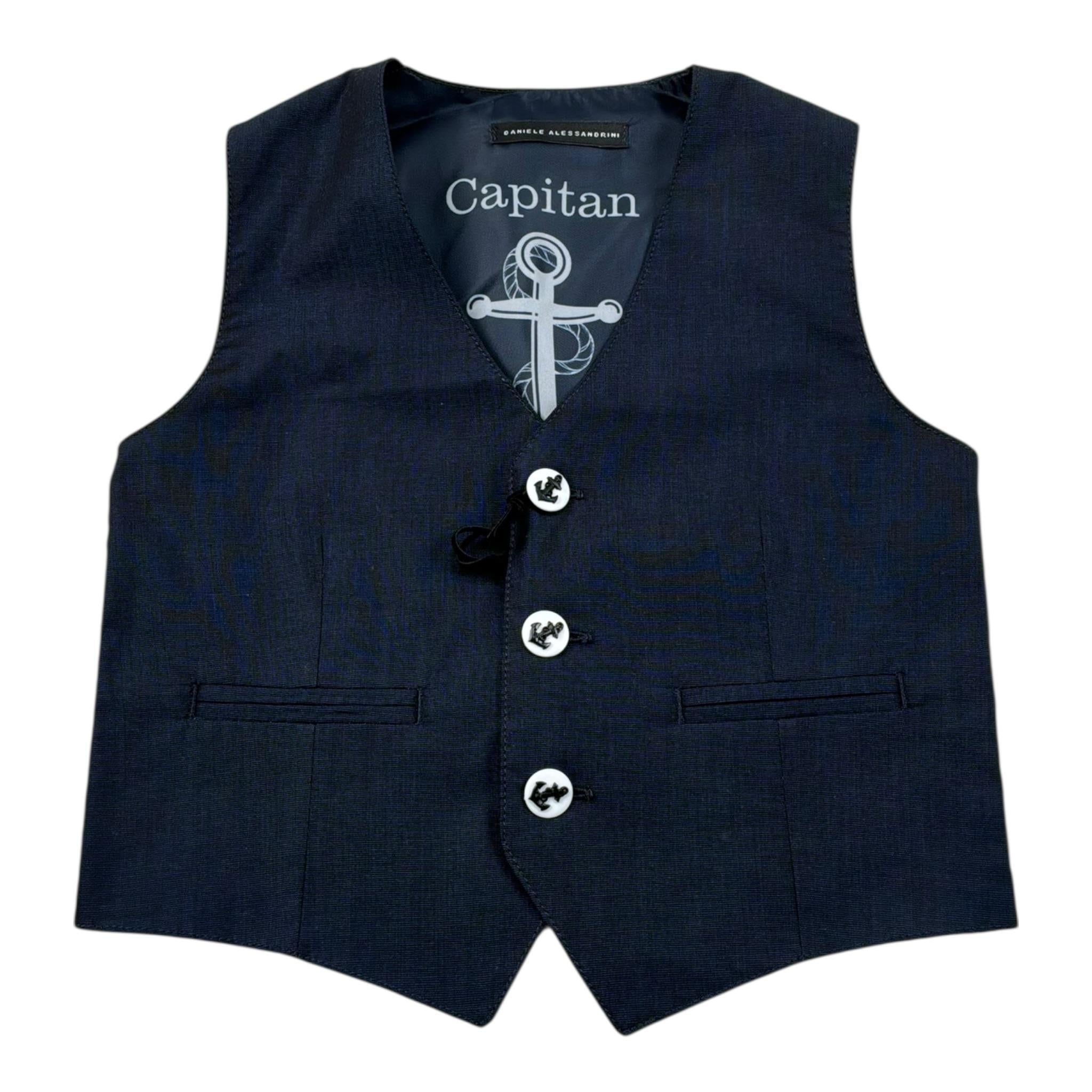 Daniele Alessandrini Gilet Tinta Unita per Neonato 1296B00165 BLU DANIELE ALESSANDRINI 