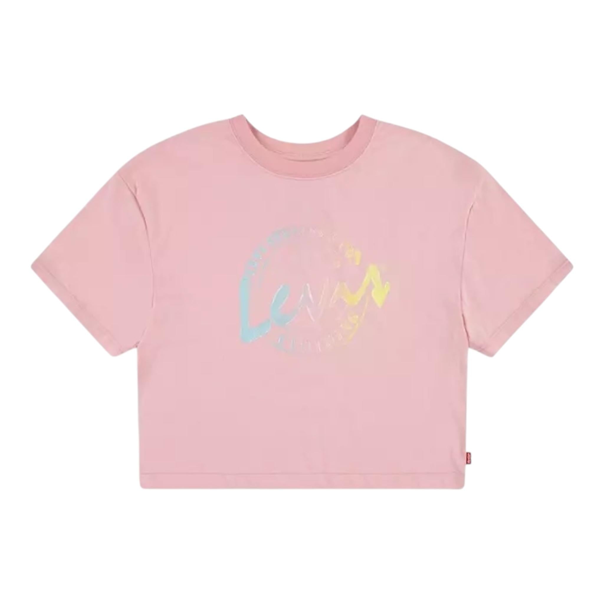 Levi'S T-Shirt Tinta Unita Girocollo con Stampa per Bambina 3EH190X ROSA LEVI'S 