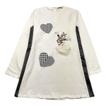 EMC abito manica lunga tinta unita con stampa titti Panna per Bambina WA0029 PANNA EMC 