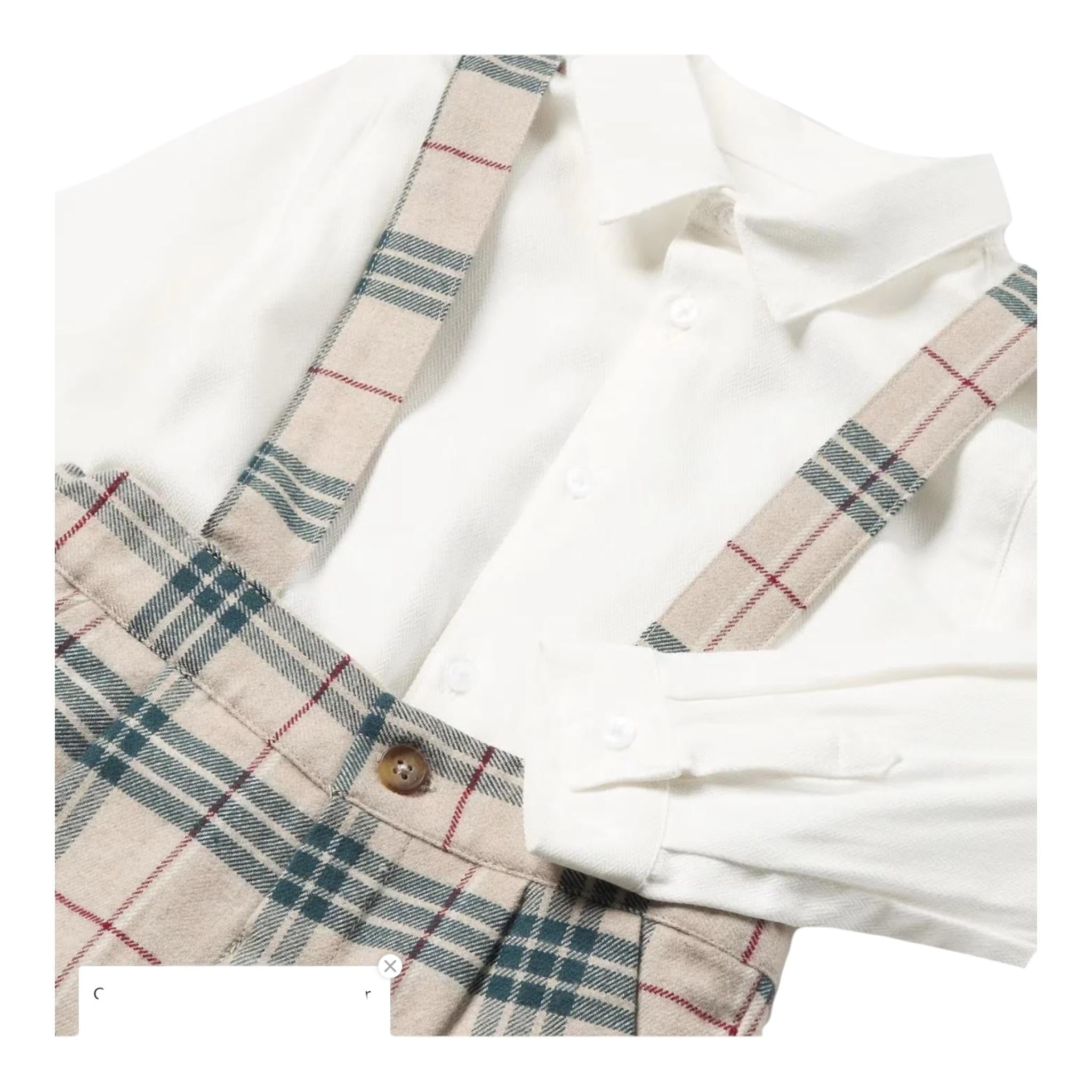 MAYORAL completo 2 pezzi camicia-bermuda con bretelle Bianco per Neonato 2251 BIANCO MAYORAL 
