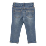 MONNALISA jeans tinta unita con applicazioni Azzurro per Neonata 39D409 AZZURRO MONNALISA 