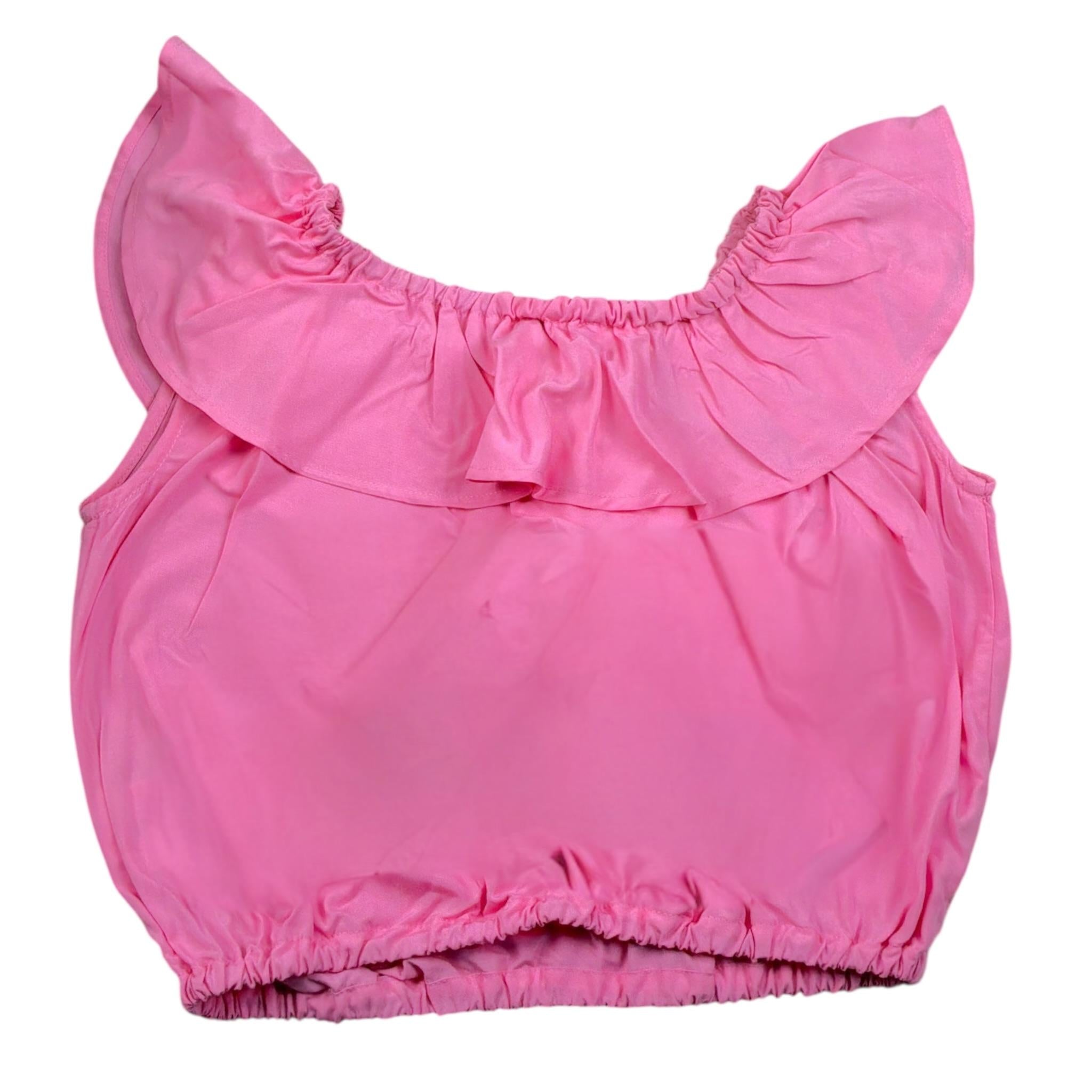 Gaelle Top tinta unita con Rouches Rosa per Bambina 2746MY00478 ROSA GAELLE 