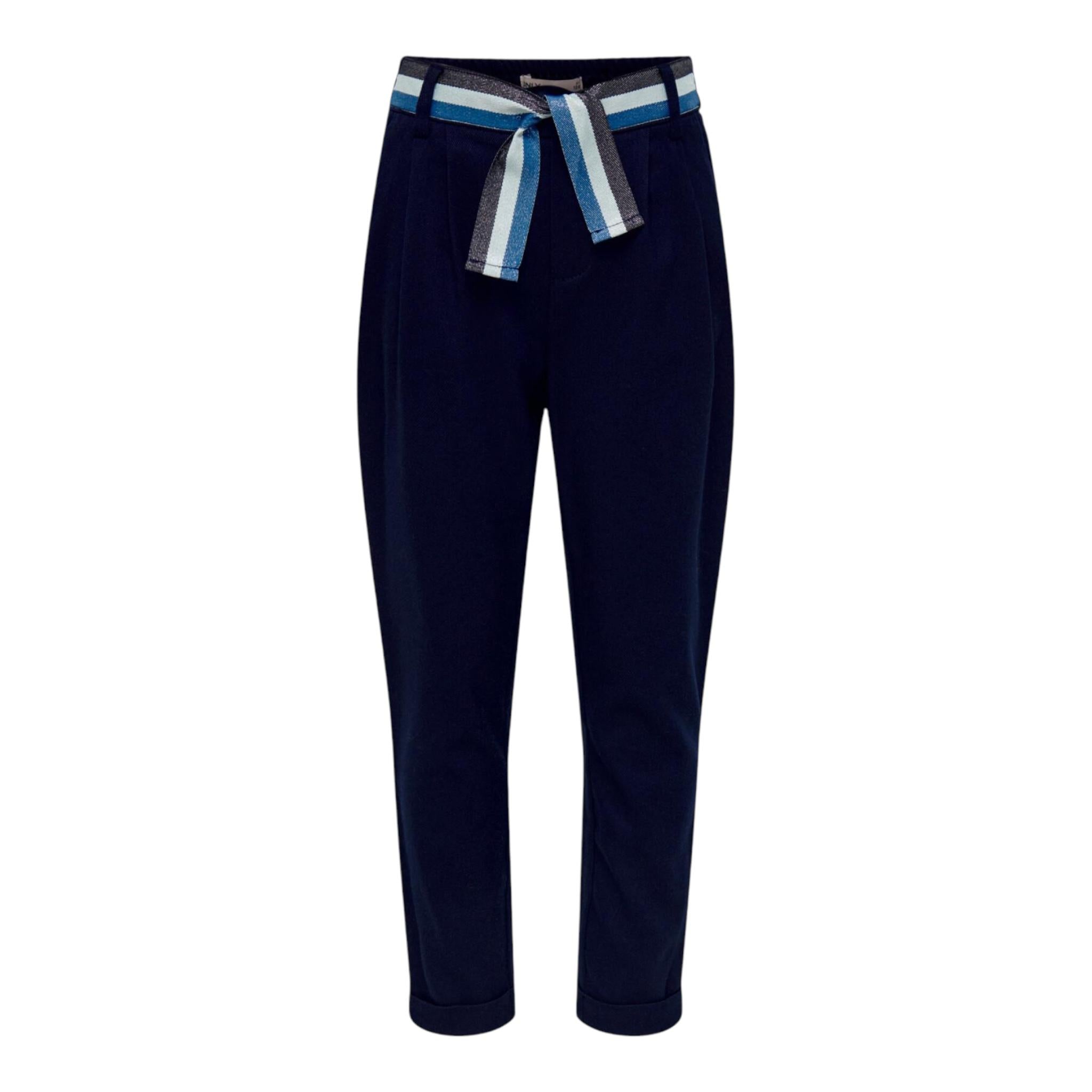 ONLY pantalone tinta unita con cintura Blu per Bambina 15268652 BLU ONLY 