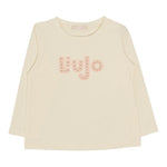LIU JO shirt girocollo tinta unita con stampa Panna per Bambina KF4090XXX PANNA LIU JO 