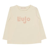 LIU JO shirt girocollo tinta unita con stampa Panna per Bambina KF4090XXX PANNA LIU JO 