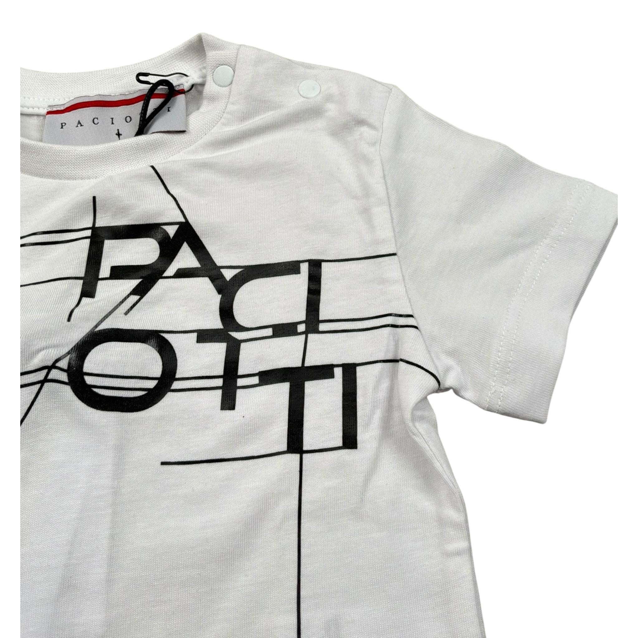 Cesare Paciotti T-Shirt Girocollo tinta unita con Stampa Bianco per Neonato TSP5165BNXXX BIANCO CESARE PACIOTTI 