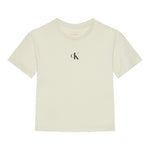Calvin Klein T-Shirt Girocollo Tinta Unita con Logo per Bambino IG0IG02136 BIANCO CALVIN KLEIN 