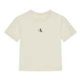 Calvin Klein T-Shirt Girocollo Tinta Unita con Logo per Bambino IG0IG02136 BIANCO CALVIN KLEIN 