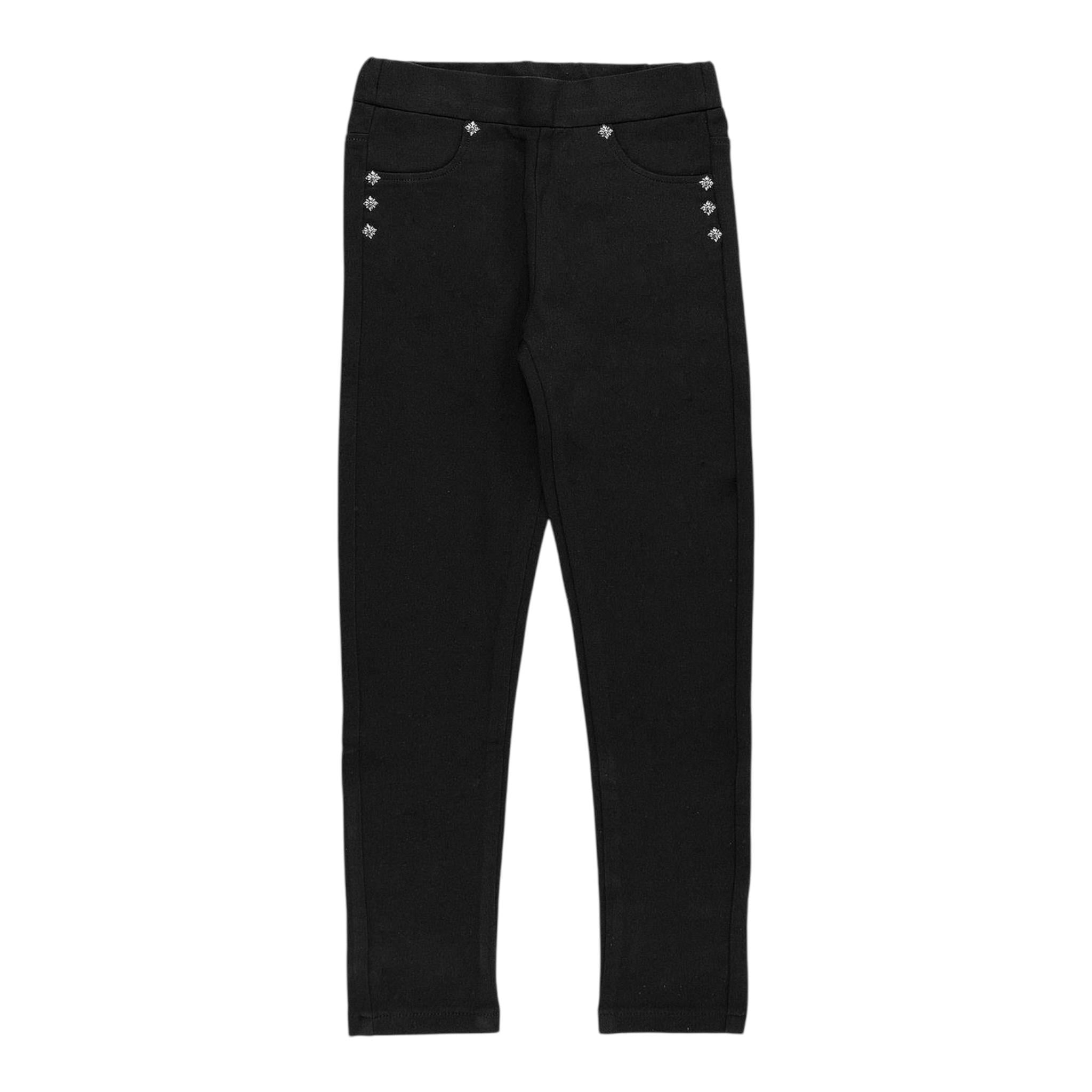 JOHN RICHMOND pantalone tinta unita con applicazioni Nero per Bambina RGA24020LEX NERO JOHN RICHMOND 