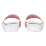 Dolce &amp; Gabbana Zweifarbige Gummi-Slides mit weiß/rosa Logo für Mädchen