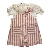 Marlu' 2-teiliges Set Shirt-Latzhose Creme/Rosa für Baby Mädchen